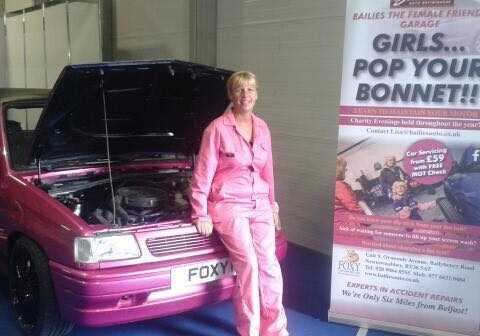 Lisa Bailies Auto Refinishers with Foxy Demo Car