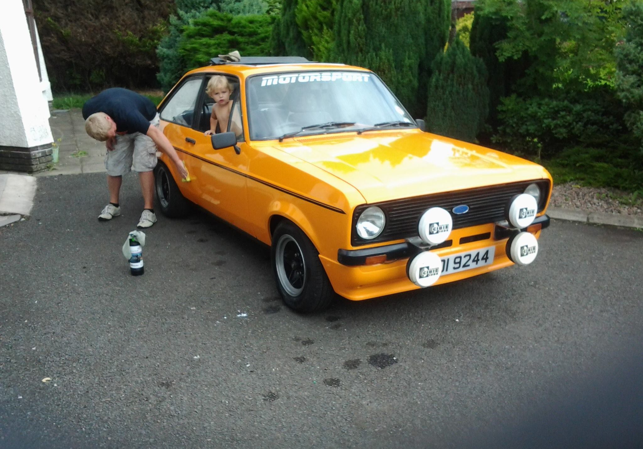 Bailies Auto Refinishers Yellow Car Resprayed